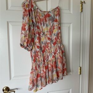 In The Style- Chic Asymmetrical Dress in Multicolor Floral